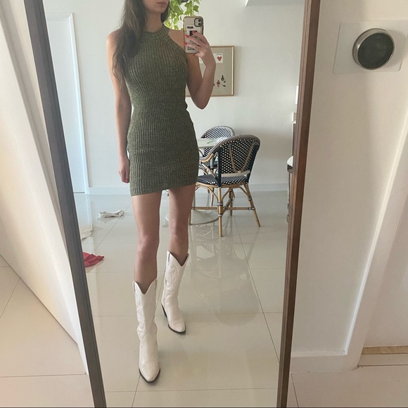 Olive Sweater Dress - Picture 2 of 4